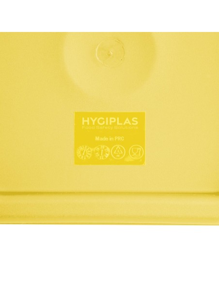 Couvercle moyen carré Hygiplas jaune 5,5-7 L