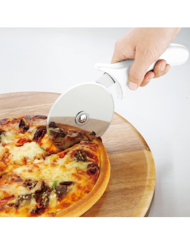 Roulette à pizza Hygiplas blanche 102 mm - inox durable