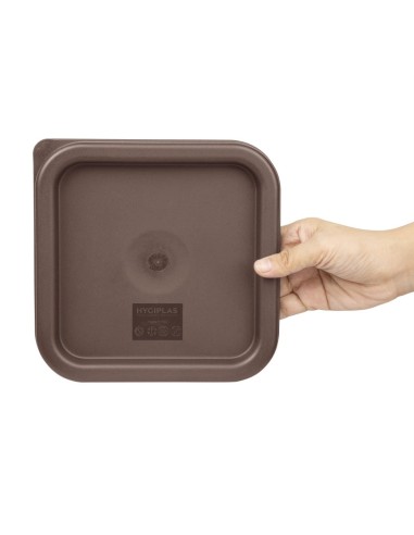 Couvercle carré Hygiplas marron 1,5-3,5 L - hermétique
