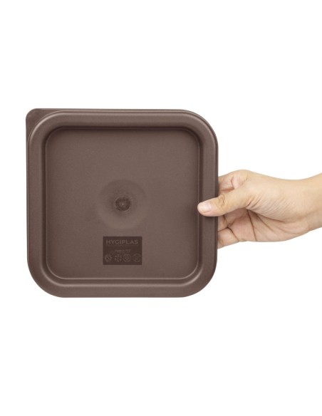 Couvercle carré Hygiplas marron 1,5-3,5 L - hermétique