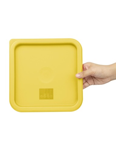Couvercle moyen carré Hygiplas jaune 5,5-7 L