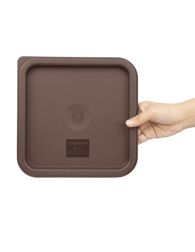 Couvercle moyen carré Hygiplas marron 5,5-7 L