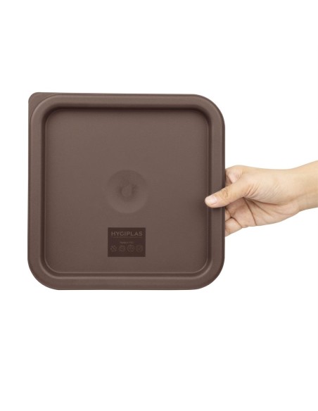 Couvercle moyen carré Hygiplas marron 5,5-7 L