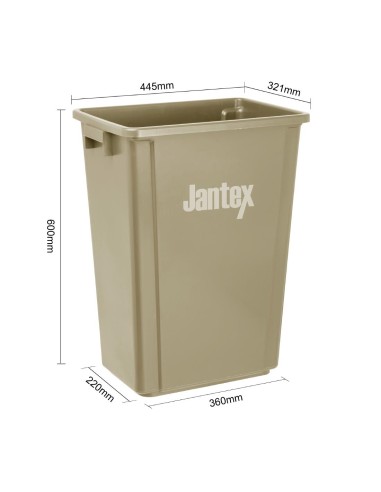 Poubelle Jantex Slim beige 60 L - Design compact