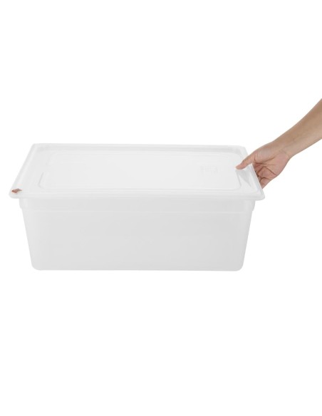 Bacs PP Hygiplas Click GN 1/1 25,6L - lot de 2 avec clips HACCP