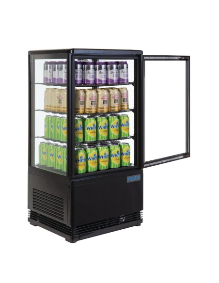 Vitrine réfrigérée noire Polar 68L - Compacte et efficace