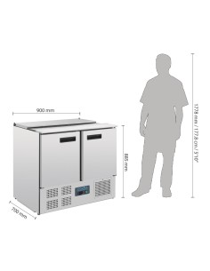 Comptoir à salade réfrigéré 240L Polar Série G - 2 GN 1/1 2
