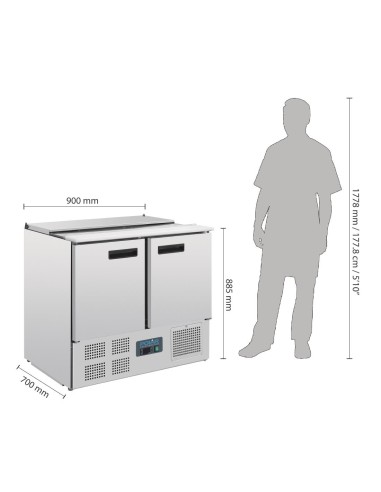 Comptoir à salade réfrigéré 240L Polar Série G - 2 GN 1/1