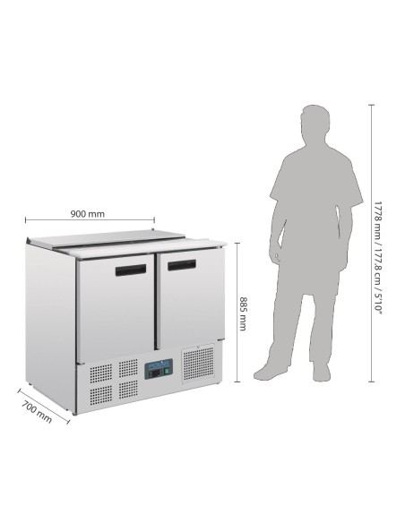 Comptoir à salade réfrigéré 240L Polar Série G - 2 GN 1/1