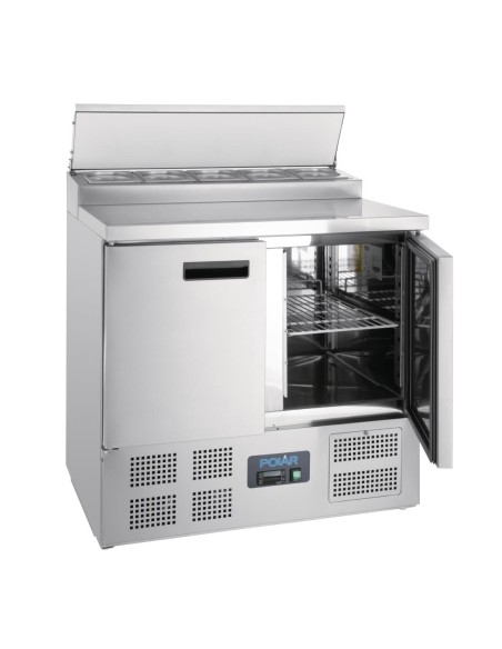 Comptoir réfrigéré 254L Polar Série G - Préparation pizzas & salades