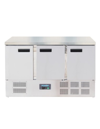 Table réfrigérée 3 portes 368L Polar Série G - Inox