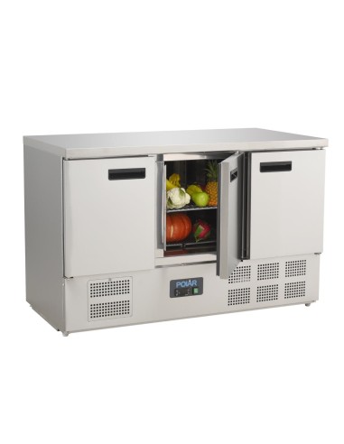 Table réfrigérée 3 portes 368L Polar Série G - Inox