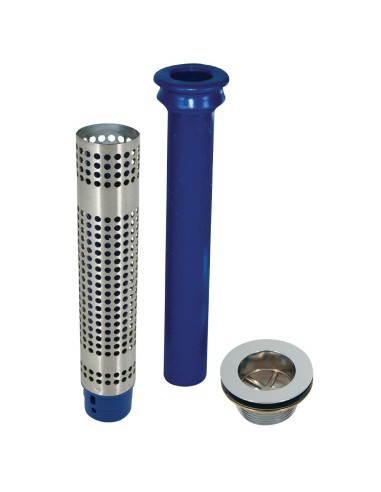 Bonde 70mm avec tube de surverse et filtre - 250mm