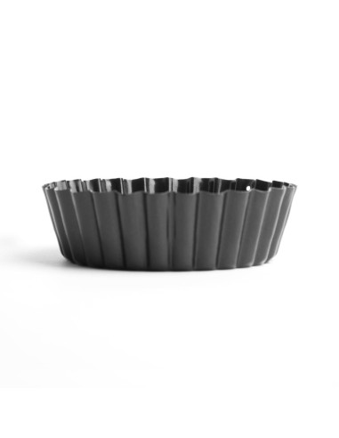 Moule à quiche cannelé profond antiadhésif Vogue 100mm - Acier carbone