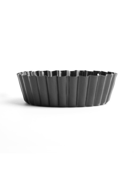 Moule à quiche cannelé profond antiadhésif Vogue 100mm - Acier carbone