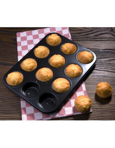 Plaque antiadhésive 12 moules à muffins Vogue - 30mm