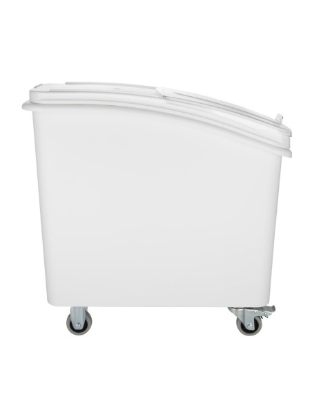 Bac à ingrédients 81L Vogue avec pelle et roulettes - Blanc