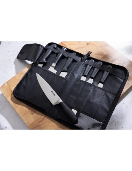 Trousse à couteaux 7 pièces Vogue - Étui professionnel noir