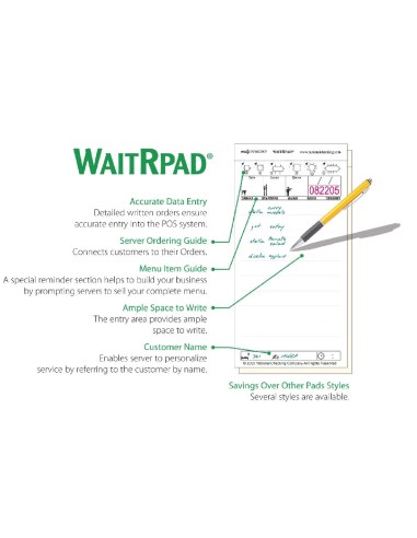 Carnets de commande autocopiants WaitRpad - lot de 10