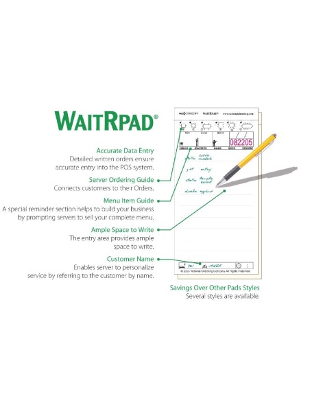 Carnets de commande autocopiants WaitRpad - lot de 10