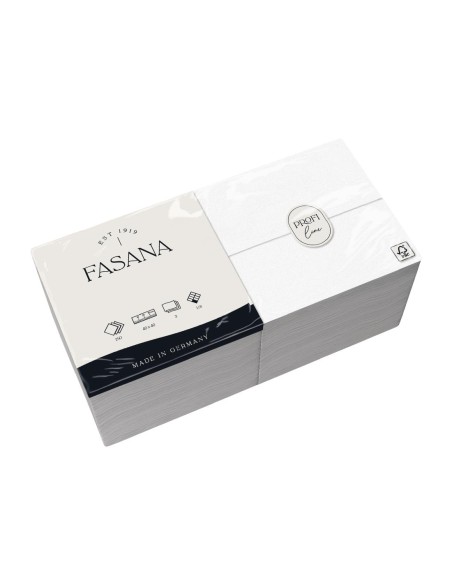 Serviettes de table blanches Fasana 400mm pliage 1/8 - lot 1000