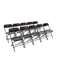 Chaises pliantes Bolero noires - lot de 10