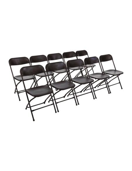 Chaises pliantes Bolero noires - lot de 10