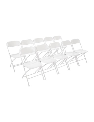 Chaises pliantes Bolero blanches - lot de 10