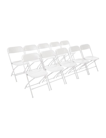 Chaises pliantes Bolero blanches - lot de 10