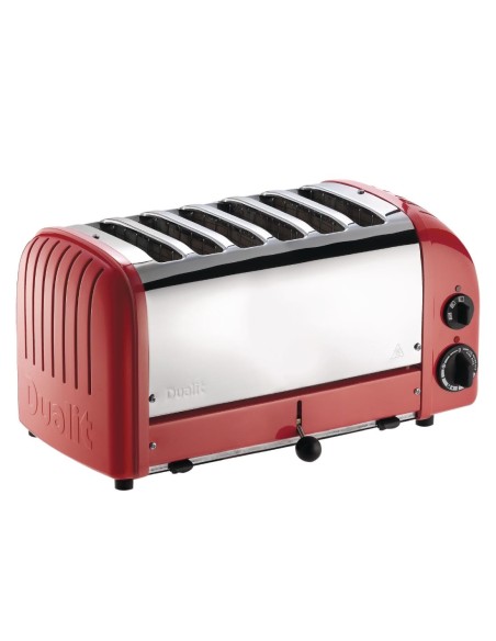 Grille-pain 6 tranches rouge Dualit Vario 60154 - 3kW