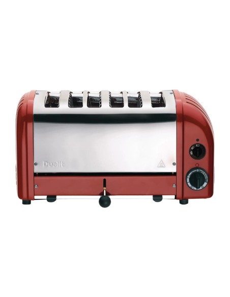 Grille-pain 6 tranches rouge Dualit Vario 60154 - 3kW