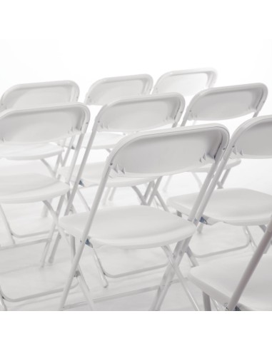 Chaises pliantes Bolero blanches - lot de 10