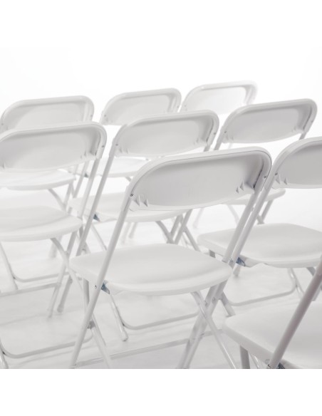 Chaises pliantes Bolero blanches - lot de 10