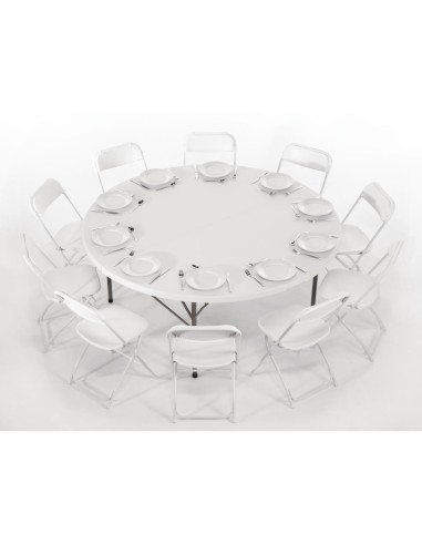 Chaises pliantes Bolero blanches - lot de 10