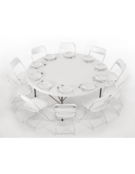 Chaises pliantes Bolero blanches - lot de 10