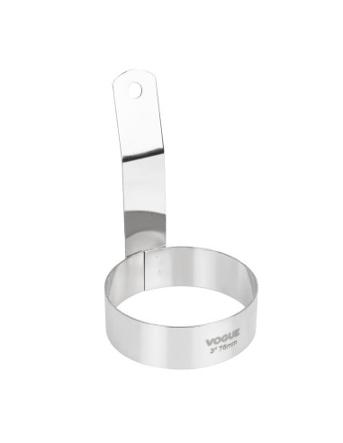 Cercle à œuf Vogue 75 mm - Manche long - Inox