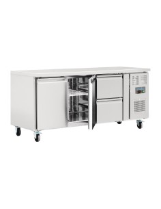 Table réfrigérée 2 portes 2 tiroirs 417L Polar Série U - Inox