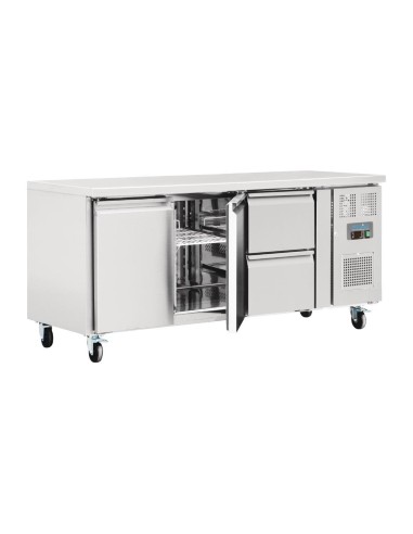 Table réfrigérée 2 portes 2 tiroirs 417L Polar Série U - Inox