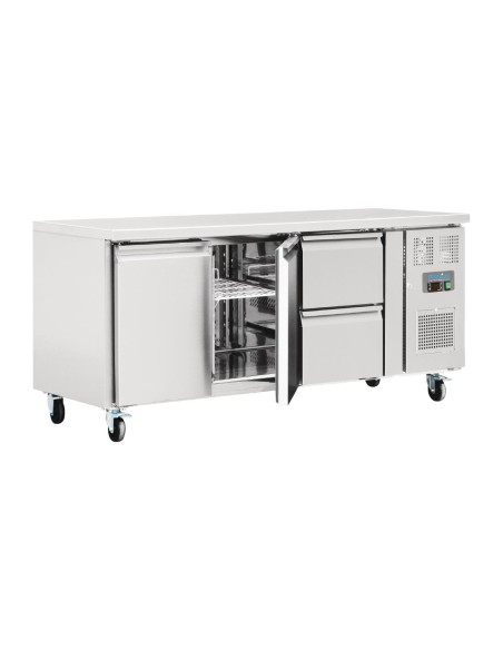 Table réfrigérée 2 portes 2 tiroirs 417L Polar Série U - Inox
