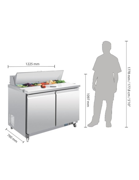 Comptoir de préparation 405L Polar Série U - 2 portes