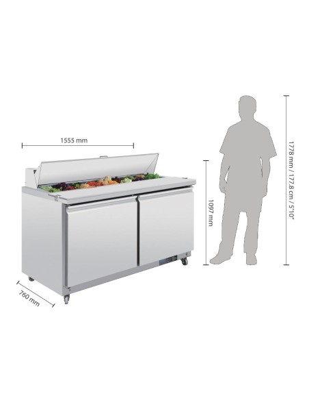 Comptoir de préparation 527L Polar Série U - 2 portes