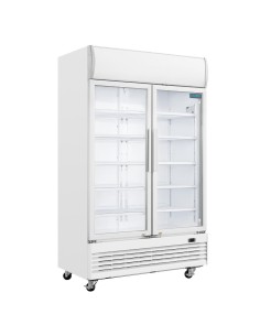 Armoire réfrigérée 2 portes Polar Série G 950L - Blanc