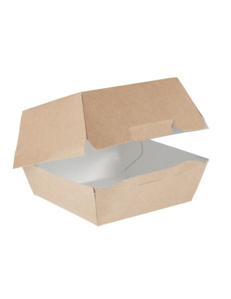Boîtes burger kraft compostables 108 mm - Lot 250 Colpac