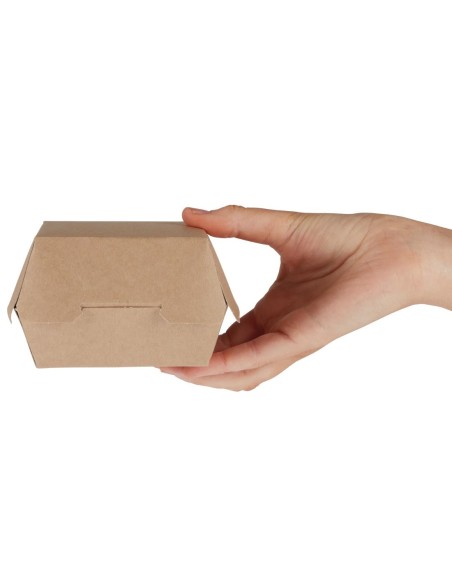 Boîtes burger kraft compostables 108 mm - Lot 250 Colpac