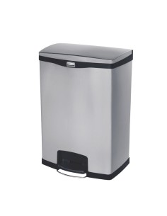 Poubelle à pédale frontale inox Rubbermaid Slim Jim 90L 2