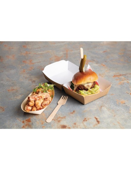Boîtes burger kraft compostables 108 mm - Lot 250 Colpac