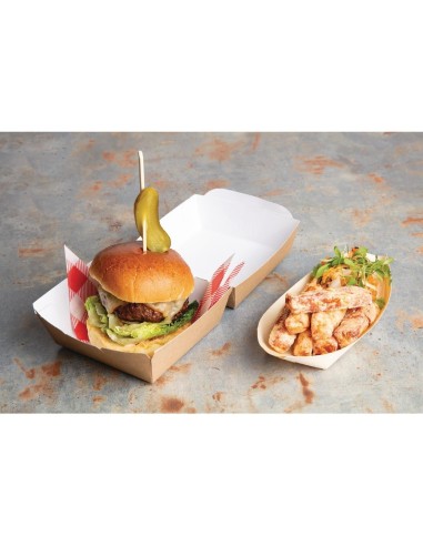 Boîtes burger kraft compostables 108 mm - Lot 250 Colpac