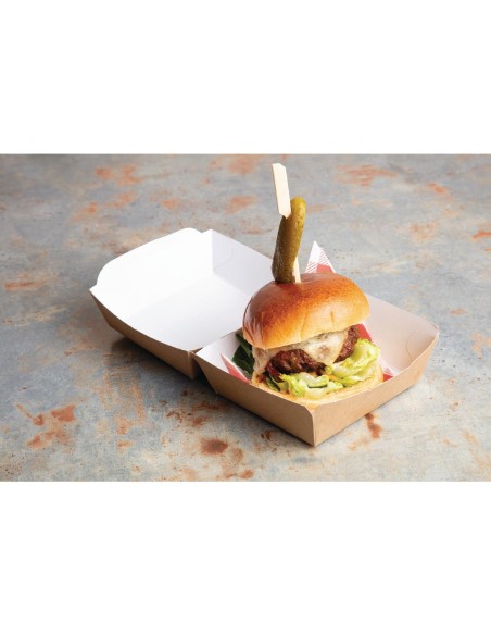 Boîtes burger kraft compostables 108 mm - Lot 250 Colpac