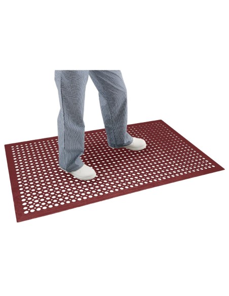 Tapis antidérapant Jantex rouge 1500x900 mm - confort