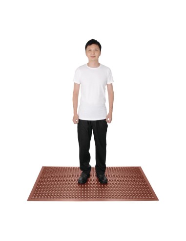 Tapis antidérapant Jantex rouge 1500x900 mm - confort